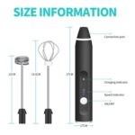 Rechargeable Handheld 3-Speed Adjustable For Latte Coffee mixer 2 in 1Milk Frother - Image 3